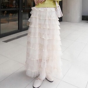 Skirt Bottoms Summer Organdy Tulle Skirts Spring Tiered