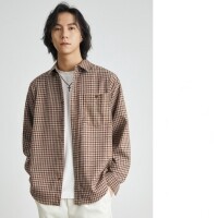 P16813 Tシャツ カットソー 2024春夏 長袖 チェック メンズ  カジュアル  韓国風 ファッション