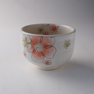 Mino ware Japanese Teacup Modern Cherry Blossoms Orange Made in Japan