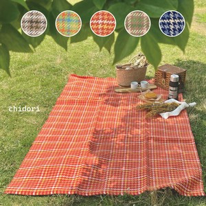 インド綿 コットンラグ アウトドア ピクニック シート 千鳥格子 ちどり 5色2サイズ展開