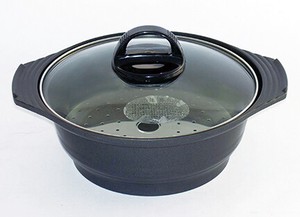 鍋 日本製 土鍋風＆蒸し器19cm（目皿付）
