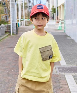 Kids' Short Sleeve T-shirt Color Palette Plain Color T-Shirt Pocket Mixing Texture