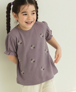 Kids' Short Sleeve Shirt/Blouse Floral Pattern Embroidered