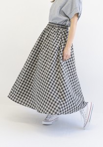 Skirt Check Cotton Linen