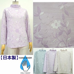 T-shirt Pullover Jacquard Bottle Neck Floral Pattern 2024 Spring/Summer