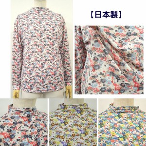T-shirt Pullover Bottle Neck Floral Pattern 2024 Spring/Summer Made in Japan