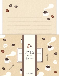 ハンコのレターセット　コーヒー［古川紙工］