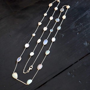 Opal/Tourmaline Necklace Necklace sliver Long