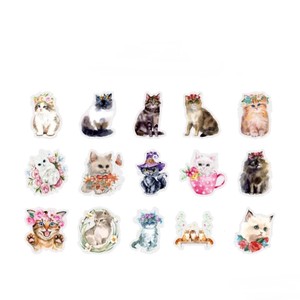 Decoration Sticker Cat Stationery 15-types