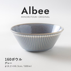 Mino ware Main Dish Bowl Gray Made in Japan
