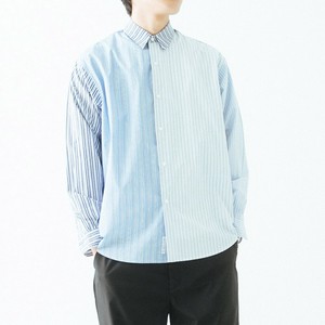 【ユニセックス】コットンポプリン - MIXストライプシャツ