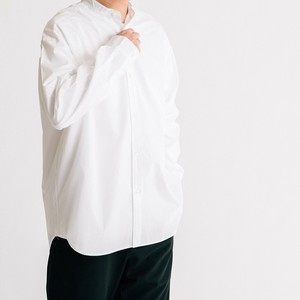 【ユニセックス】ハイカウントブロード - リラックスフィットバンドカラーシャツ