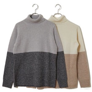 Sweater/Knitwear Knitted Cashmere Turtle Neck Switching