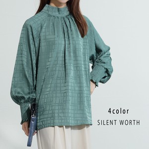 Button Shirt/Blouse Pullover Satin (S) 【2024NEW】