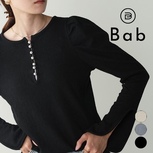 T-shirt Pearl Button Front/Rear 2-way Tops