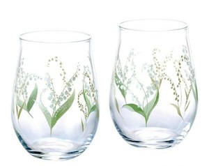 《日本製》花文 ペアタンブラー（すずらん柄）【グラス】【水】【ジュース】【ソフトドリンク】