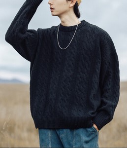 Sweater/Knitwear Knitted Plain Color Unisex Autumn/Winter