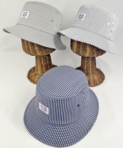 2024S/S　シアサッカーストライプ　バケットハット 帽子　HAT　サイズ調節可能