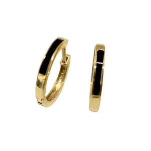 Pierced Earrings Gold Post Peridot/Onyx