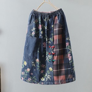 Skirt Pudding Denim Skirt Plaid NEW