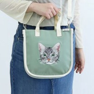 Shoulder Bag Legato Largo Cat Embroidered Ladies' 2-way