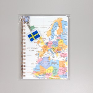 アクリルキーホルダー国旗スウェーデン付きリングノート オーシャン