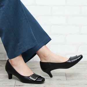 Basic Pumps Accented Front Genuine Leather