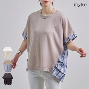T-shirt Pullover T-Shirt Stripe Mixing Texture Switching Thermal 【2024NEW】
