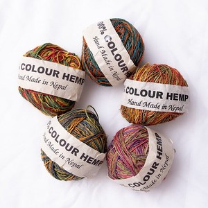 【全5色】カラーヘンプボール　2〜3色mix - 細糸