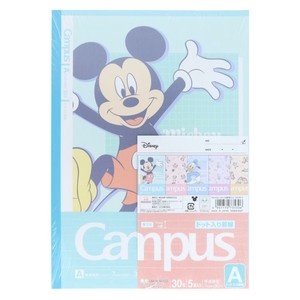 【横罫ノート】ミッキーマウス キャンパスノートドットA罫5冊パック スタンダード