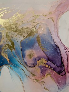 ルーチェ キャンバスアート Luce Canvas Art mixture of blue and purple paints