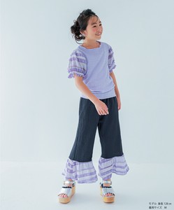 SALE【unica】　シャーリングパフスリーブTシャツ　KIDS　S-XL（115-155cm）