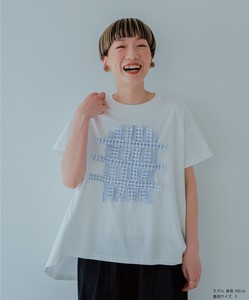 【unica】　格子柄デザインTシャツ　LADIES