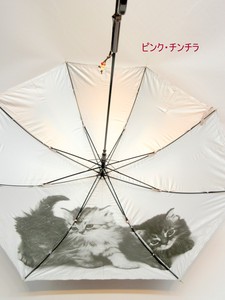 2024春夏新作）晴雨兼用・長傘-婦人　犬・猫/ウサギ裏面プリント・ペットとお散歩・晴雨兼用ジャンプ傘