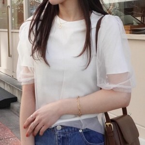 T-shirt Tulle T-Shirt Summer Layered Tops Spring
