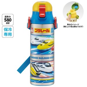 【スケーター】ロック付ワンプッシュダイレクトステンレスボトル 580ml  【プラレール 24】