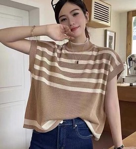 Sweater/Knitwear Knitted French Sleeve Wide Border
