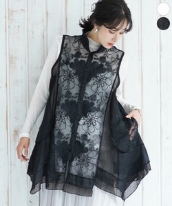 Button Shirt/Blouse Shirtwaist A-Line Sleeveless Embroidered 【2024NEW】
