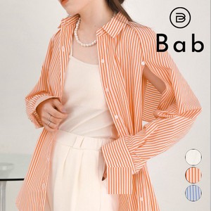 Button Shirt/Blouse Stripe Layered