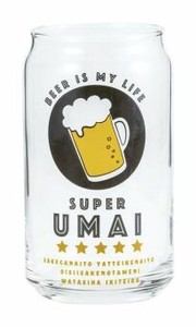 日本製 made in japan SAN3882-3 缶型グラス SUPER UMAI 269014 74-02103