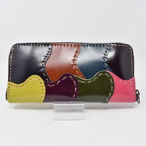 Long Wallet Patchwork Cattle Leather Colorful