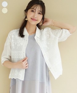 Button Shirt/Blouse Embroidered Short Length 5/10 length 【2024NEW】