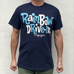 2024年春夏　新商品　Tシャツ　Rainbow DRIVE-IN BY Mookie  Sato  Logo T ネイビー