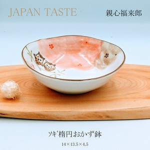 JAPAN　TASTE　親心福来郎　ソギ楕円おかず鉢【鉢 日本製 美濃焼 オリジナル】