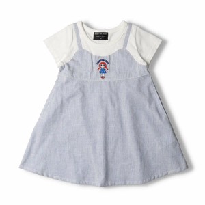 Kids' Casual Dress One-piece Dress Embroidered Layered Look Made in Japan