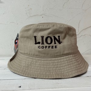 2024春夏　　LION COFFEE  ロゴ　バケットハット　（刺繍）ベージュ