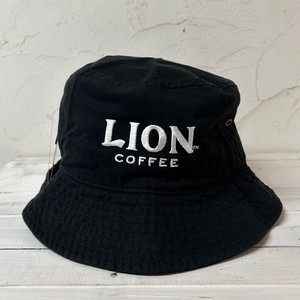 2024春夏　　LION COFFEE  ロゴ　バケットハット　（刺繍）ブラック