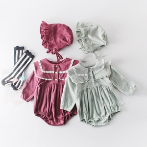 Baby Dress/Romper Plain Color Long Sleeves