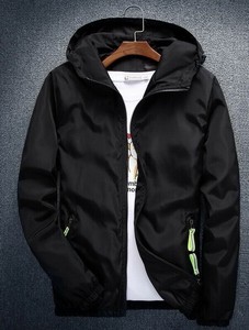 Jacket Plain Color Hooded Outerwear Casual