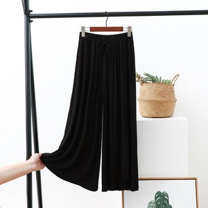 Full-Length Pant Plain Color Wide Pants Ladies'